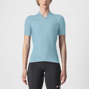 Castelli Anima 3 SS fietsshirt marine lichtblauw dames 