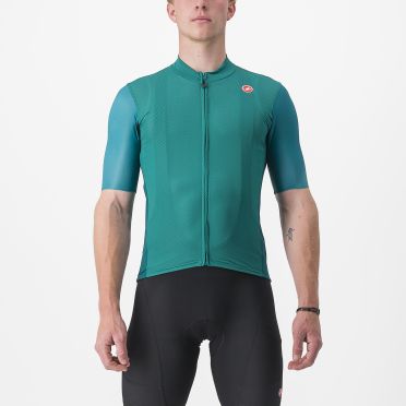 Castelli Endurance Elite korte mouw fietsshirt turquoise heren 