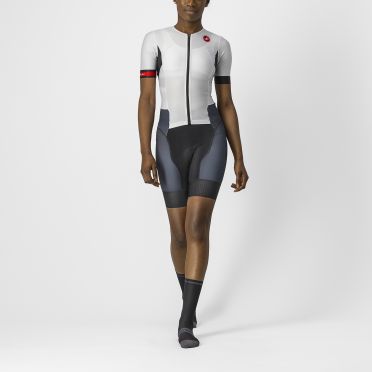 Castelli Free Sanremo 2 W trisuit korte mouwen wit/zwart dames