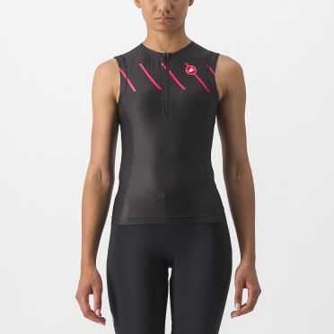 Castelli Free 2 W tri singlet zwart/rood dames 