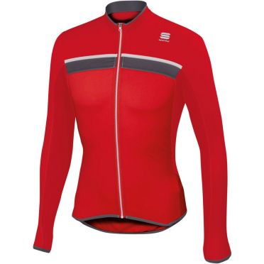 Sportful Pista Fietsshirt Long Sleeve rood/wit heren