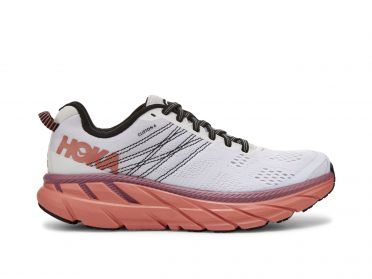 Hoka One One Clifton 6 hardloopschoenen wit/roze dames