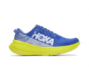 Hoka One One Carbon X hardloopschoenen blauw/geel heren 