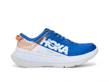 Hoka One One Carbon X hardloopschoenen wit/blauw heren