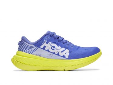 Hoka One One Carbon X hardloopschoenen blauw/geel dames
