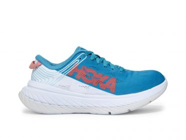 Hoka One One Carbon X hardloopschoenen wit/blauw dames