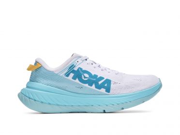 Hoka One One Carbon X hardloopschoenen cyaan/wit dames 
