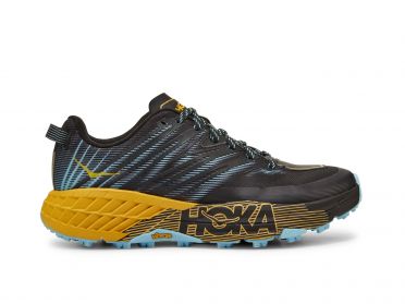 Hoka One One Speedgoat 4 trail hardloopschoenen zwart/geel dames