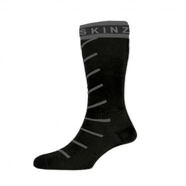 Sealskinz Super thin pro mid hydrostop fietssokken zwart/grijs