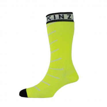 Sealskinz Super thin pro mid hydrostop fietssokken geel/zwart