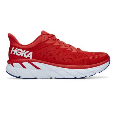 Hoka One One Clifton 7 hardloopschoenen rood/wit heren