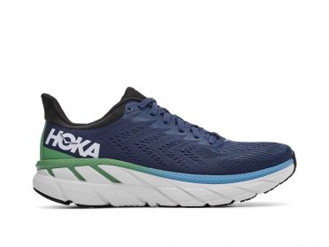 Hoka One One Clifton 7 hardloopschoenen blauw/groen heren
