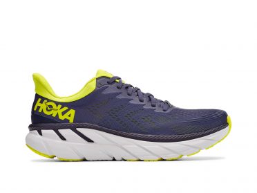 Hoka One One Clifton 7 hardloopschoenen blauw/geel heren