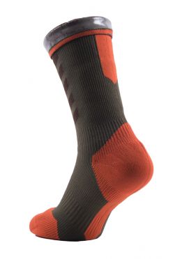 Sealskinz MTB mid mid hydrostop fietssokken bruin/oranje