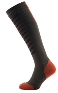 Sealskinz MTB mid knee fietssokken bruin/oranje