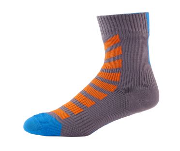 Sealskinz MTB ankle with hydrostop fietssok antraciet/oranje/blauw
