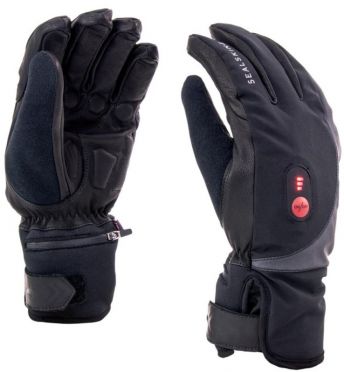 SealSkinz Cold weather verwarmde fietshandschoenen zwart/rood