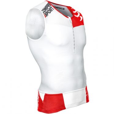 Compressport Tr3 tank top compressie shirt wit