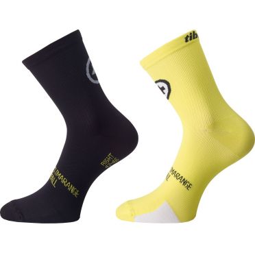 Assos TiburuSocks_evo8 fietssokken geel 2-pack