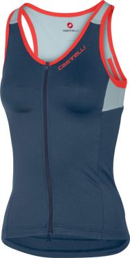 Castelli Solare top mouwloos blauw/grijs dames