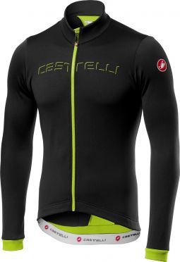 Castelli Fondo fietsshirt lange mouw zwart/geel fluo heren 