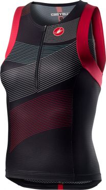 Castelli Free W tri singlet zwart/rood dames 