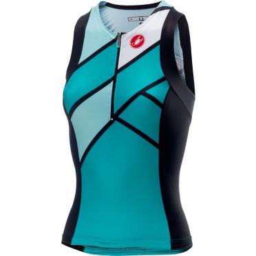 Castelli Free W tri singlet groen/blauw dames
