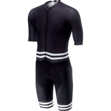 Castelli Sanremo 4.0 speed suit korte mouw zwart/wit heren
