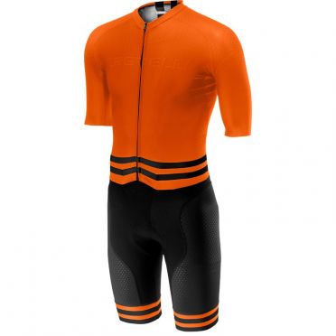 Castelli Sanremo 4.0 speed suit korte mouw oranje/zwart heren