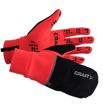 Craft Hybrid weather hardloophandschoen rood