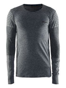 Craft cool comfort lange mouw ondershirt zwart/melange heren