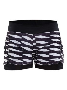 Craft Breakaway 2-in-1 hardloop short zwart/wit dames