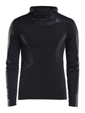 Craft Shade lange mouw hoodie hardloopshirt zwart heren