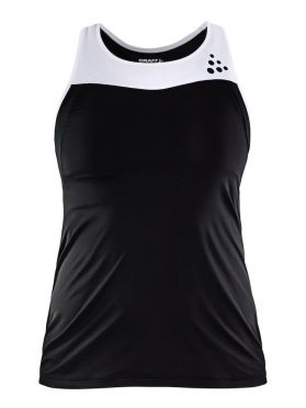 Craft Shade mouwloos hardloopshirt zwart/wit dames