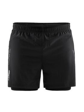 Craft Essential 2-in-1 hardloop short zwart heren