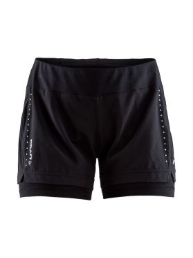 Craft Essential 2-in-1 hardloop short zwart dames 