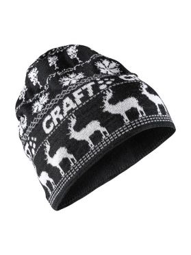 Craft Retro knit muts zwart/wit