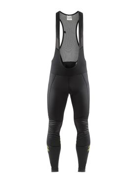 Craft Ideal wind bibtight fietsbroek zwart/geel heren