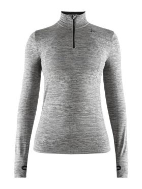 Craft Fuseknit comfort zip lange mouw ondershirt grijs dames