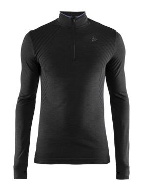 Craft Fuseknit comfort zip lange mouw ondershirt zwart heren