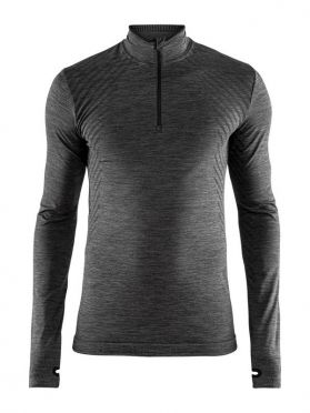 Craft Fuseknit comfort zip lange mouw ondershirt donkergrijs heren