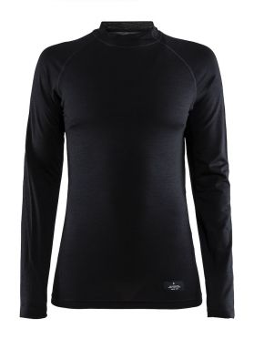 Craft Warm merino lange mouw ondershirt zwart dames 