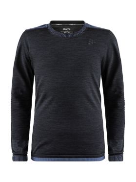 Craft Fuseknit comfort lange mouw ondershirt zwart kind/junior