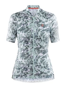Craft Hale Graphic fietsshirt wit/groen dames