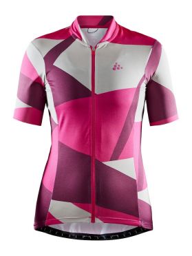 Craft Hale Graphic fietsshirt roze/wit dames