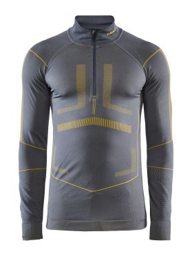 Craft Active Intensity zip lange mouw ondershirt grijs/geel heren