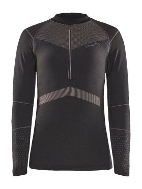 Craft Active Intensity CN lange mouw ondershirt zwart/roze dames