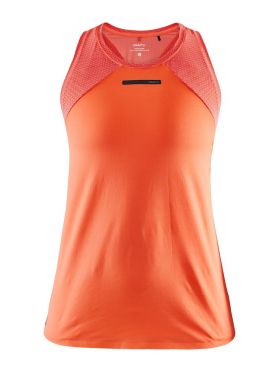 Craft Vent Mesh mouwloos hardloopshirt oranje dames