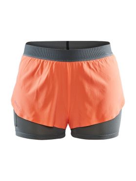Craft Vent 2 in 1 Racing hardloop short oranje dames