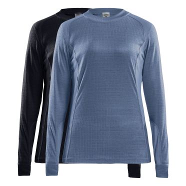 Craft Core Dry baselayer ondershirt lange mouw 2-pack zwart/flow dames 